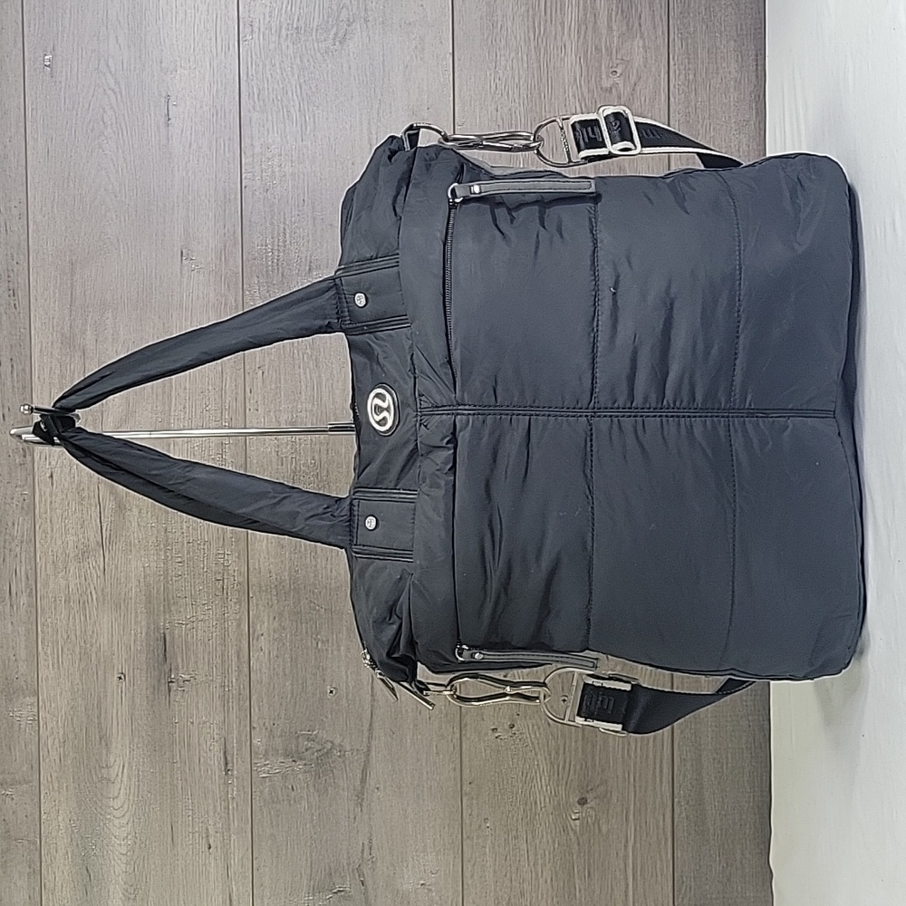 lululemon athletica Black Quilted Nylon Crossbody Tote